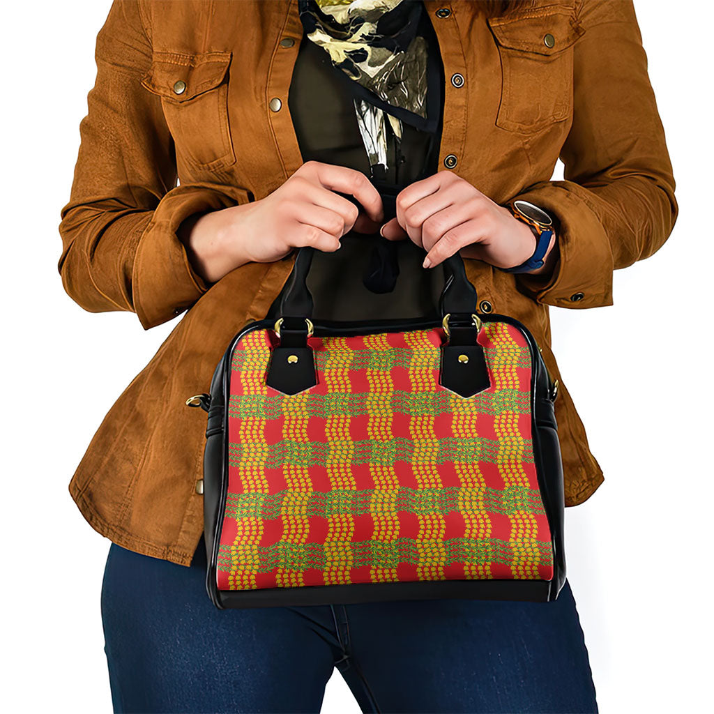 Aloha Hawaii Ilima Maile Lei Shoulder Handbag Palaka Inspired Hawaiian-plaid Red