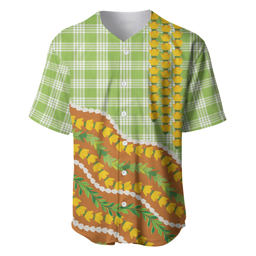 Hawaii Leis Palaka Motifs Baseball Jersey Pikake Pakalana Maile Ilima Kakau Style LT14 Multicolor - Polynesian Pride