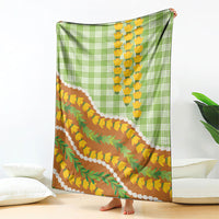 Hawaii Leis Palaka Motifs Blanket Pikake Pakalana Maile Ilima Kakau Style