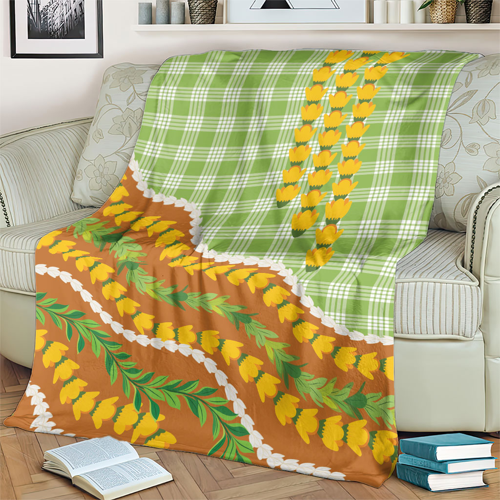 Hawaii Leis Palaka Motifs Blanket Pikake Pakalana Maile Ilima Kakau Style