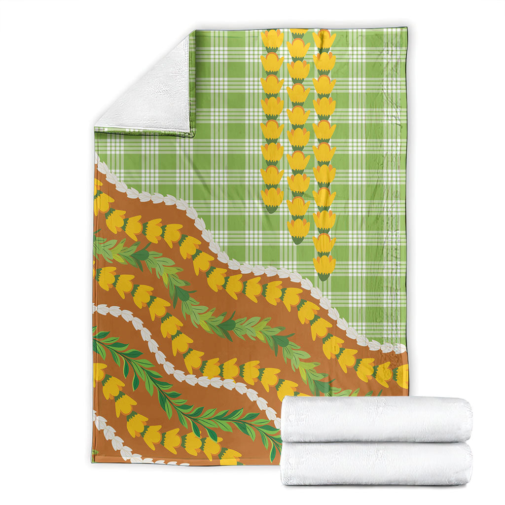 Hawaii Leis Palaka Motifs Blanket Pikake Pakalana Maile Ilima Kakau Style