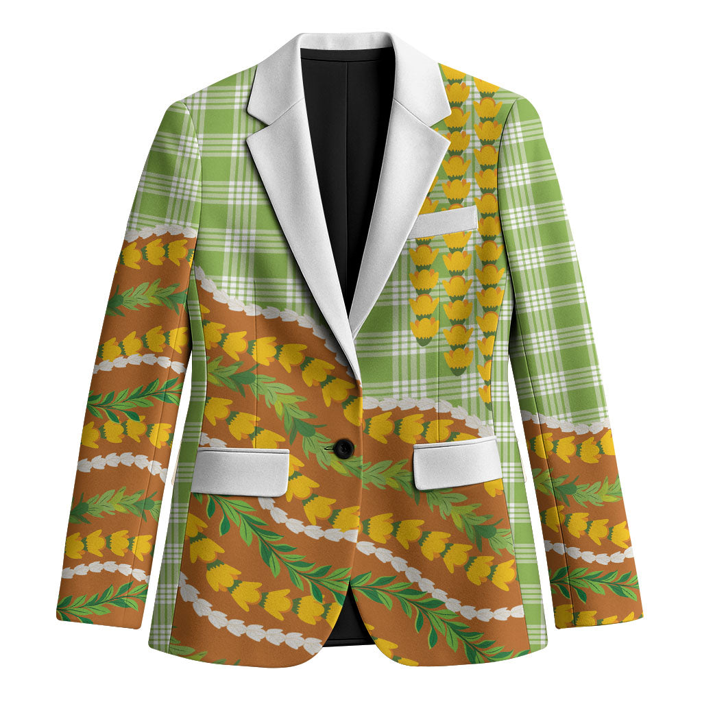 Hawaii Leis Palaka Motifs Blazer Pikake Pakalana Maile Ilima Kakau Style LT14 Unisex Multicolor - Polynesian Pride