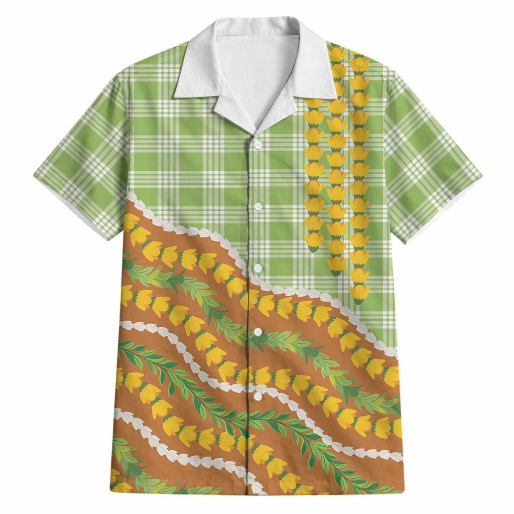Hawaii Leis Palaka Motifs Hawaiian Shirt Pikake Pakalana Maile Ilima Kakau Style
