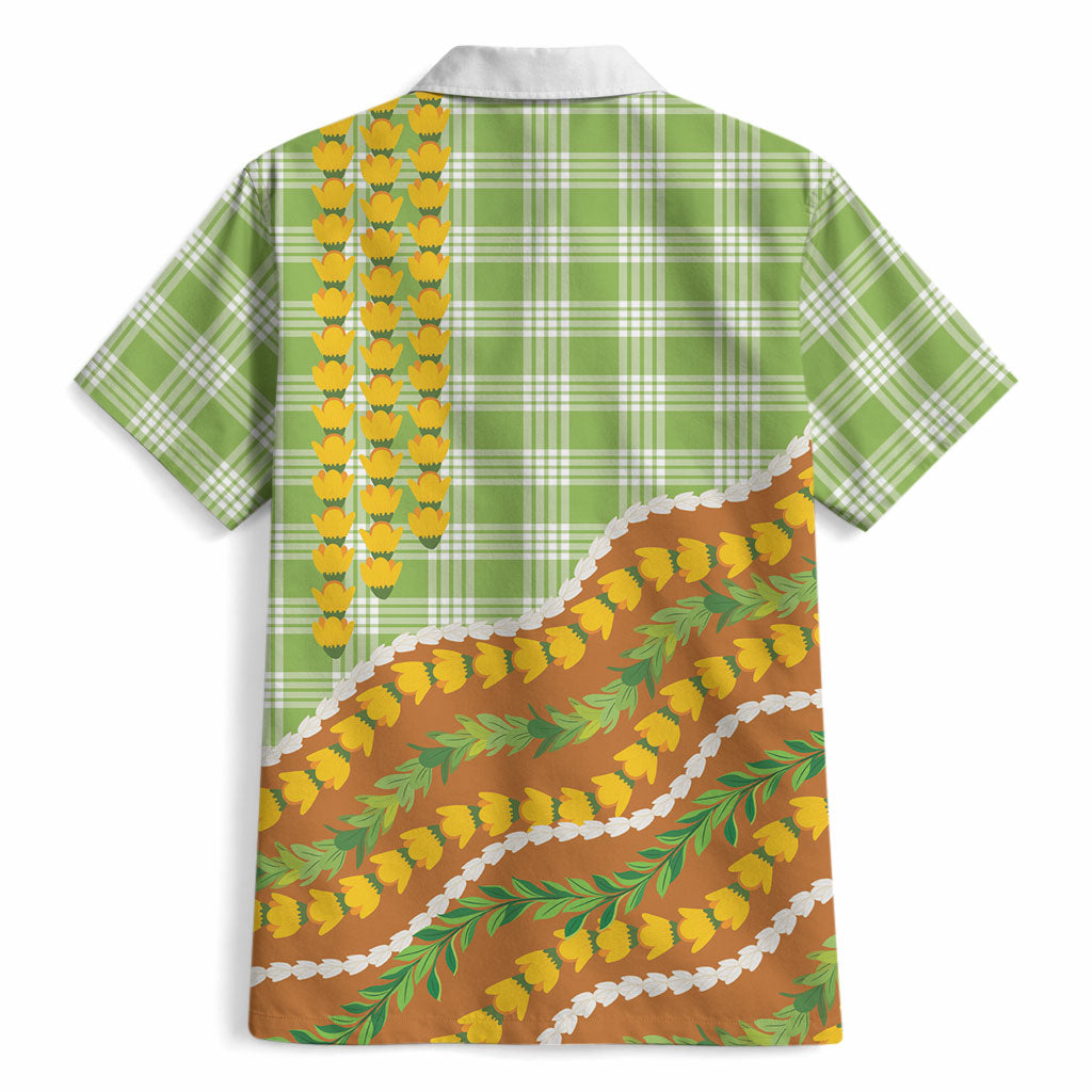 Hawaii Leis Palaka Motifs Hawaiian Shirt Pikake Pakalana Maile Ilima Kakau Style