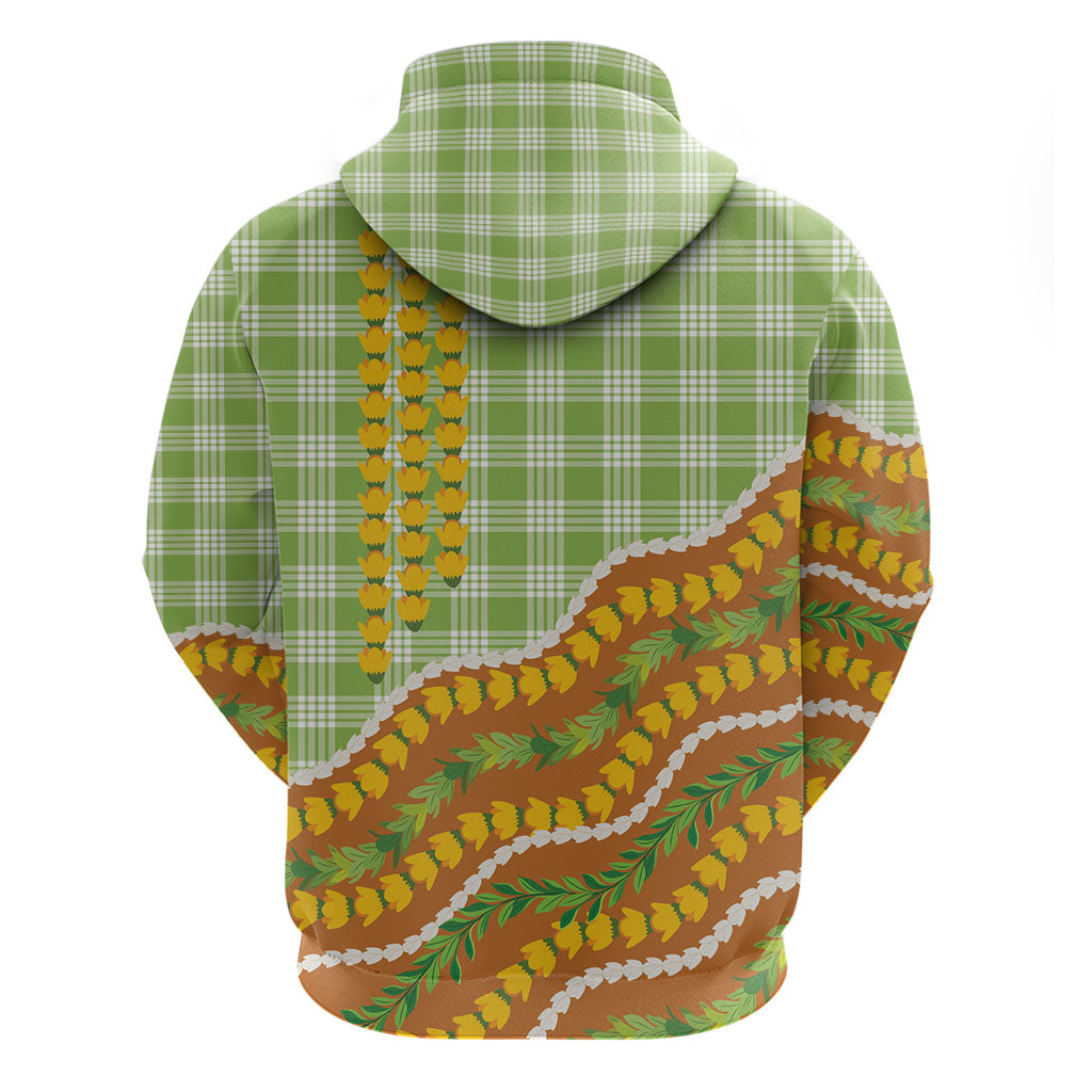 Hawaii Leis Palaka Motifs Hoodie Pikake Pakalana Maile Ilima Kakau Style