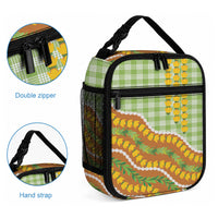 Hawaii Leis Palaka Motifs Lunch Bag Pikake Pakalana Maile Ilima Kakau Style