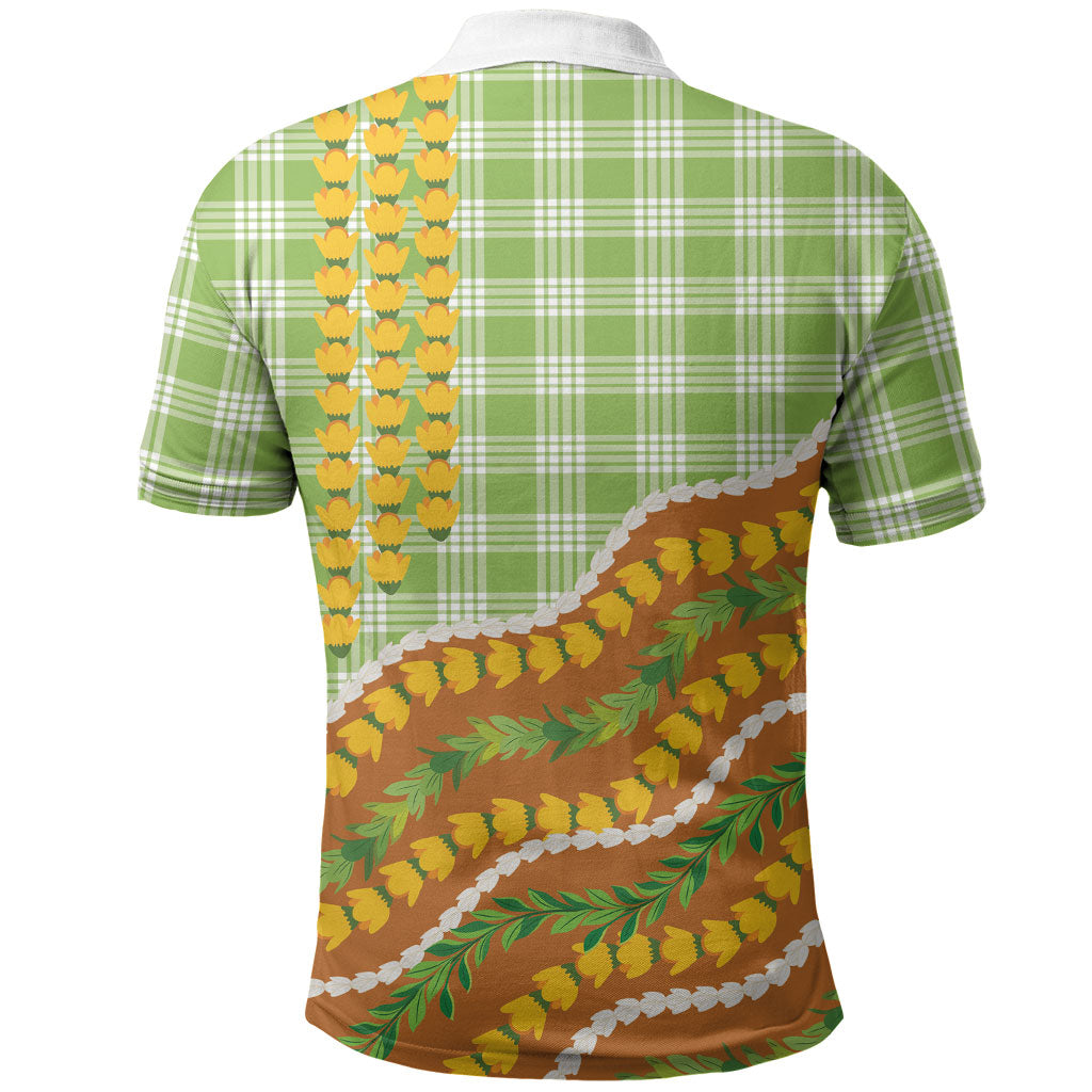 Hawaii Leis Palaka Motifs Polo Shirt Pikake Pakalana Maile Ilima Kakau Style