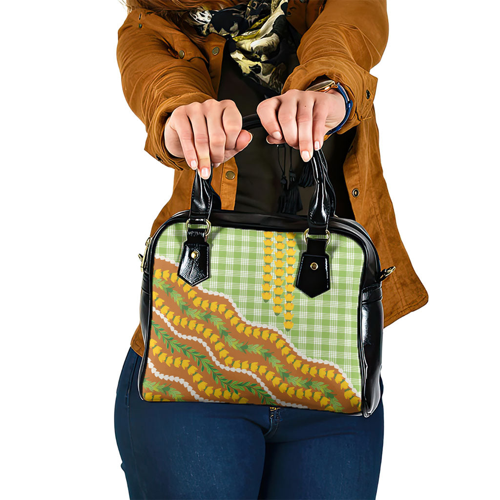 Hawaii Leis Palaka Motifs Shoulder Handbag Pikake Pakalana Maile Ilima Kakau Style LT14 One Size Multicolor - Polynesian Pride