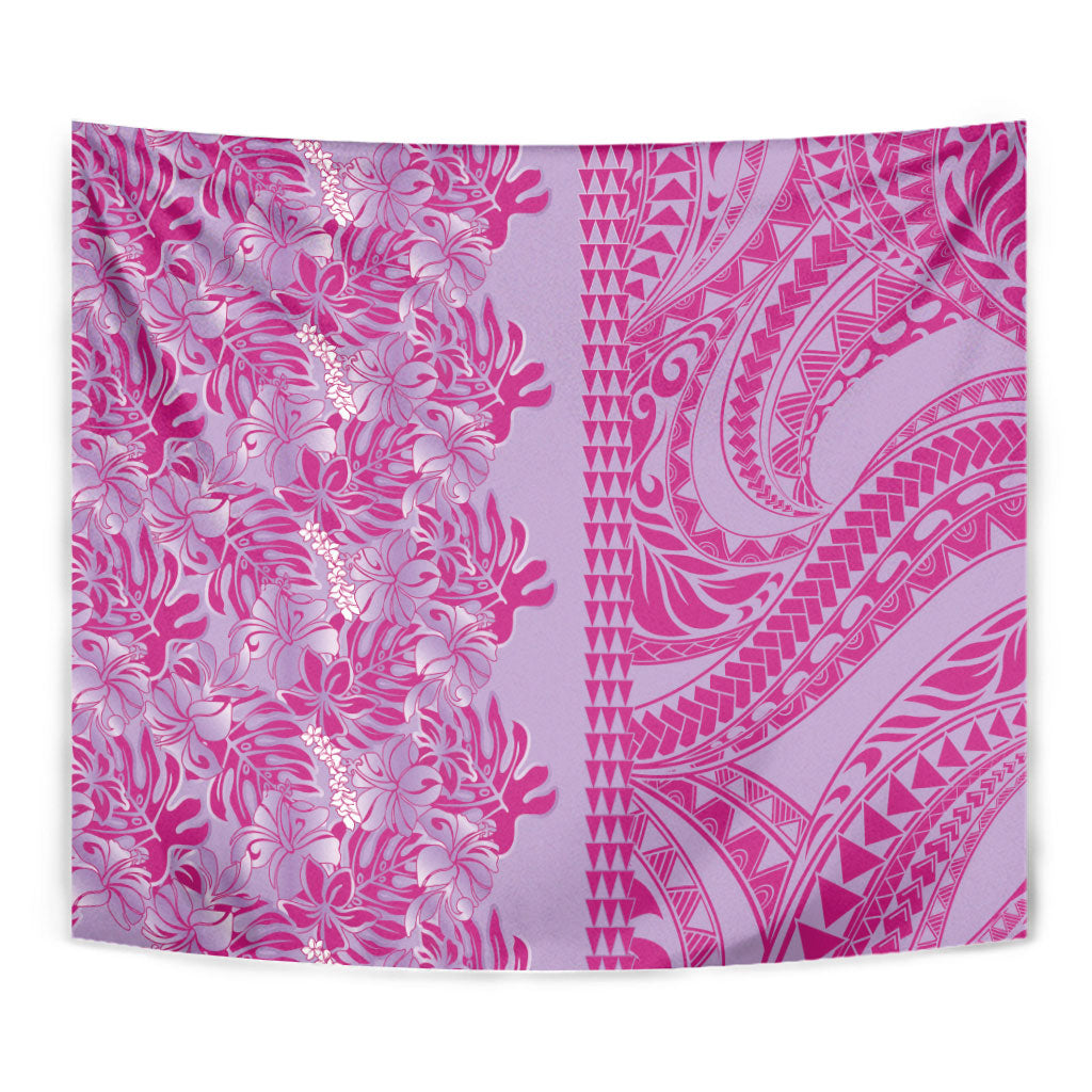Purple Hibiscus Monstera Seamless Kakau Hawaii Tapestry LT14 - Polynesian Pride