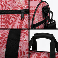 Red Hibiscus Monstera Seamless Kakau Hawaii Duffle Bag LT14 - Polynesian Pride