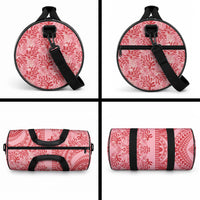 Red Hibiscus Monstera Seamless Kakau Hawaii Duffle Bag LT14 - Polynesian Pride