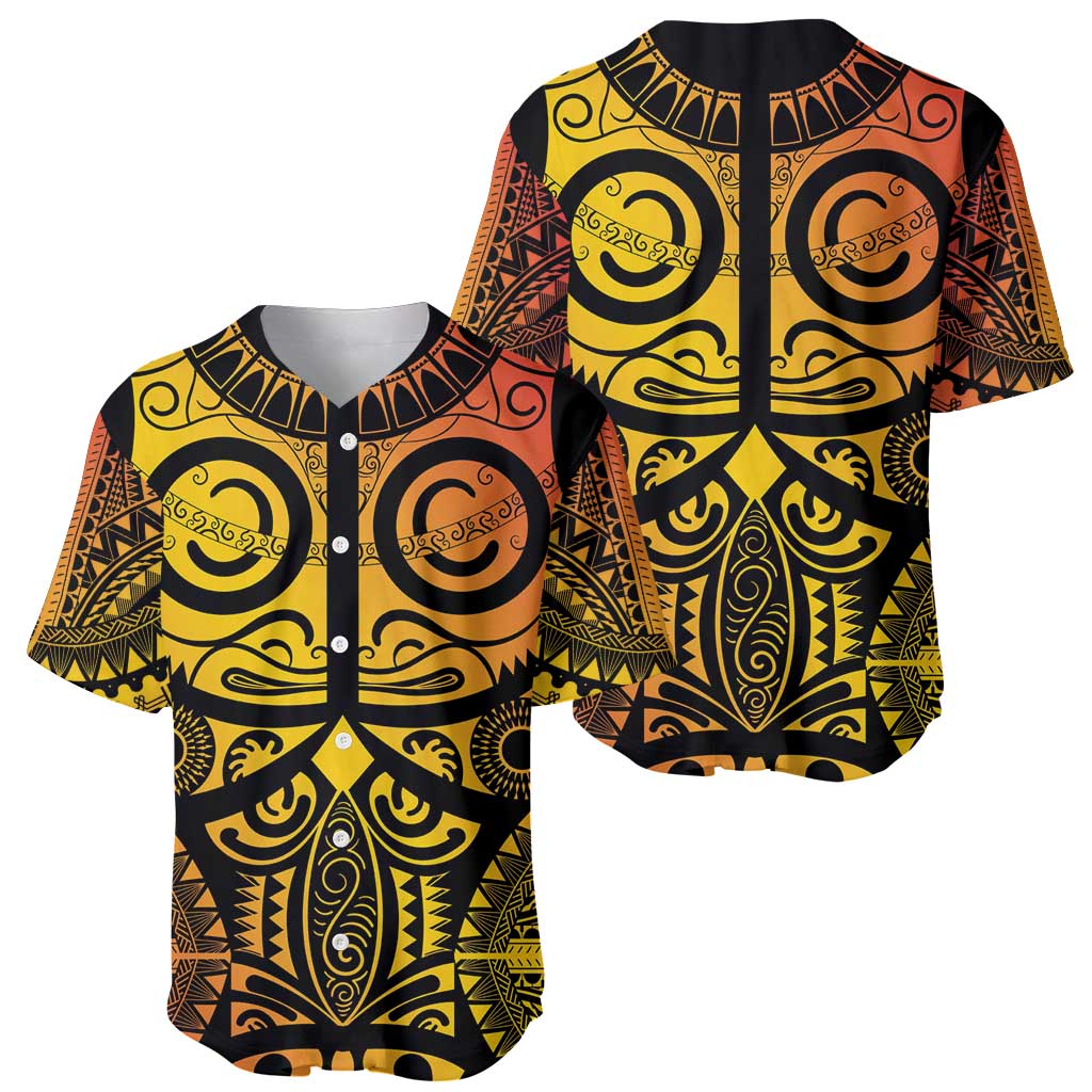 Marquesas Islands Baseball Jersey Marquesan Tattoo Yellow Gradient - Polynesian Pride