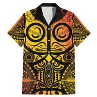 Marquesas Islands Family Matching Mermaid Dress and Hawaiian Shirt Marquesan Tattoo Yellow Gradient - Polynesian Pride