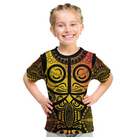 Marquesas Islands Kid T Shirt Marquesan Tattoo Yellow Gradient - Polynesian Pride
