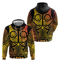 Marquesas Islands Zip Hoodie Marquesan Tattoo Yellow Gradient - Polynesian Pride