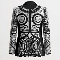 Marquesas Islands Blazer Marquesan Tattoo Black White Color - Polynesian Pride