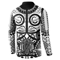 Marquesas Islands Button Sweatshirt Marquesan Tattoo Black White Color - Polynesian Pride