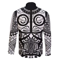Marquesas Islands Family Matching Puletasi and Hawaiian Shirt Marquesan Tattoo Black White Color - Polynesian Pride