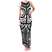Marquesas Islands Family Matching Tank Maxi Dress and Hawaiian Shirt Marquesan Tattoo Black White Color - Polynesian Pride