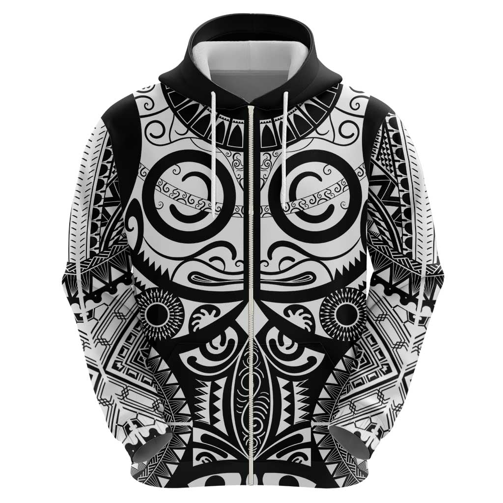 Marquesas Islands Hoodie Marquesan Tattoo Black White Color - Polynesian Pride
