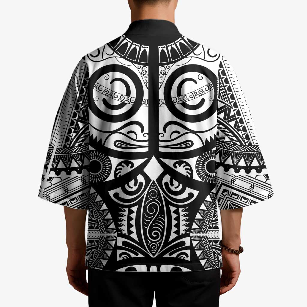 Marquesas Islands Kimono Marquesan Tattoo Black White Color - Polynesian Pride