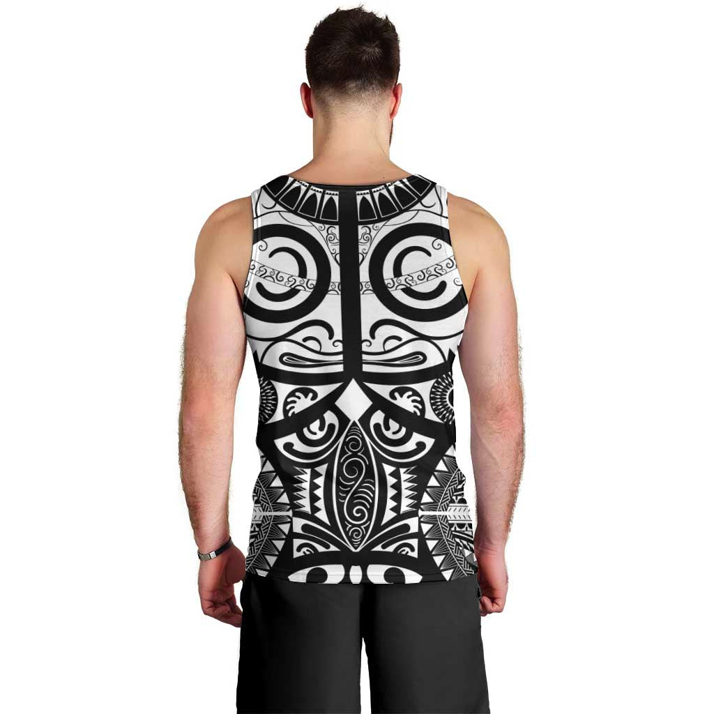 Marquesas Islands Men Tank Top Marquesan Tattoo Black White Color - Polynesian Pride