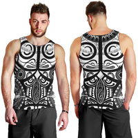 Marquesas Islands Men Tank Top Marquesan Tattoo Black White Color - Polynesian Pride