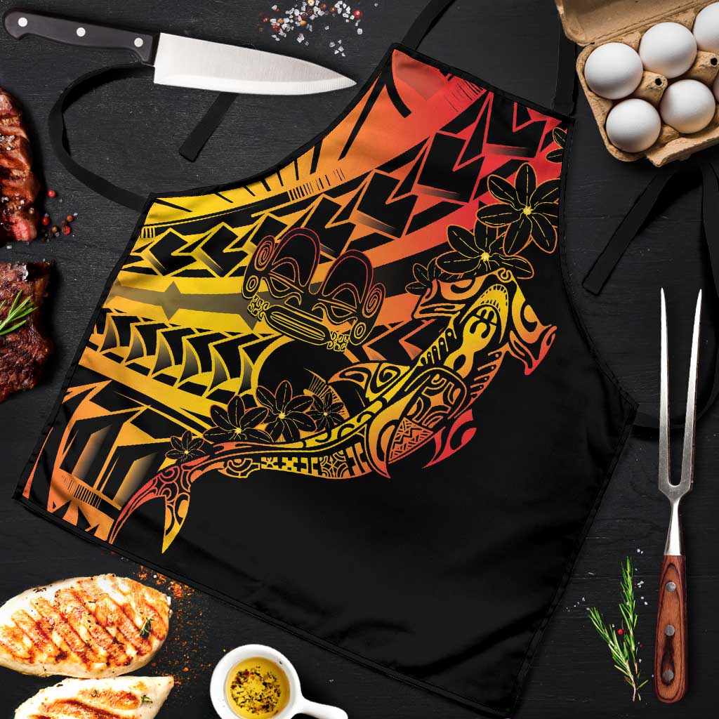 Gradient Marquesas Islands Apron Marquesan Matatiki Hammerhead Shark Patutiki - Polynesian Pride