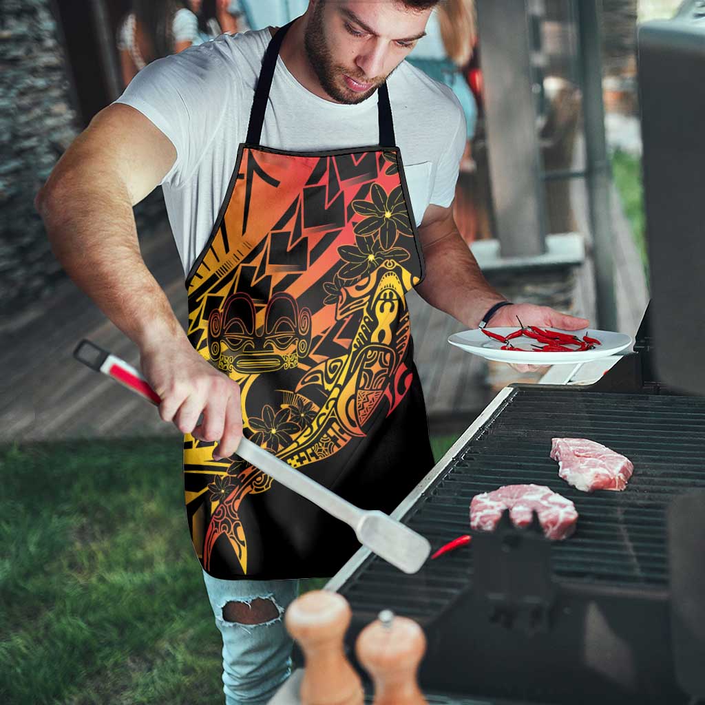 Gradient Marquesas Islands Apron Marquesan Matatiki Hammerhead Shark Patutiki - Polynesian Pride
