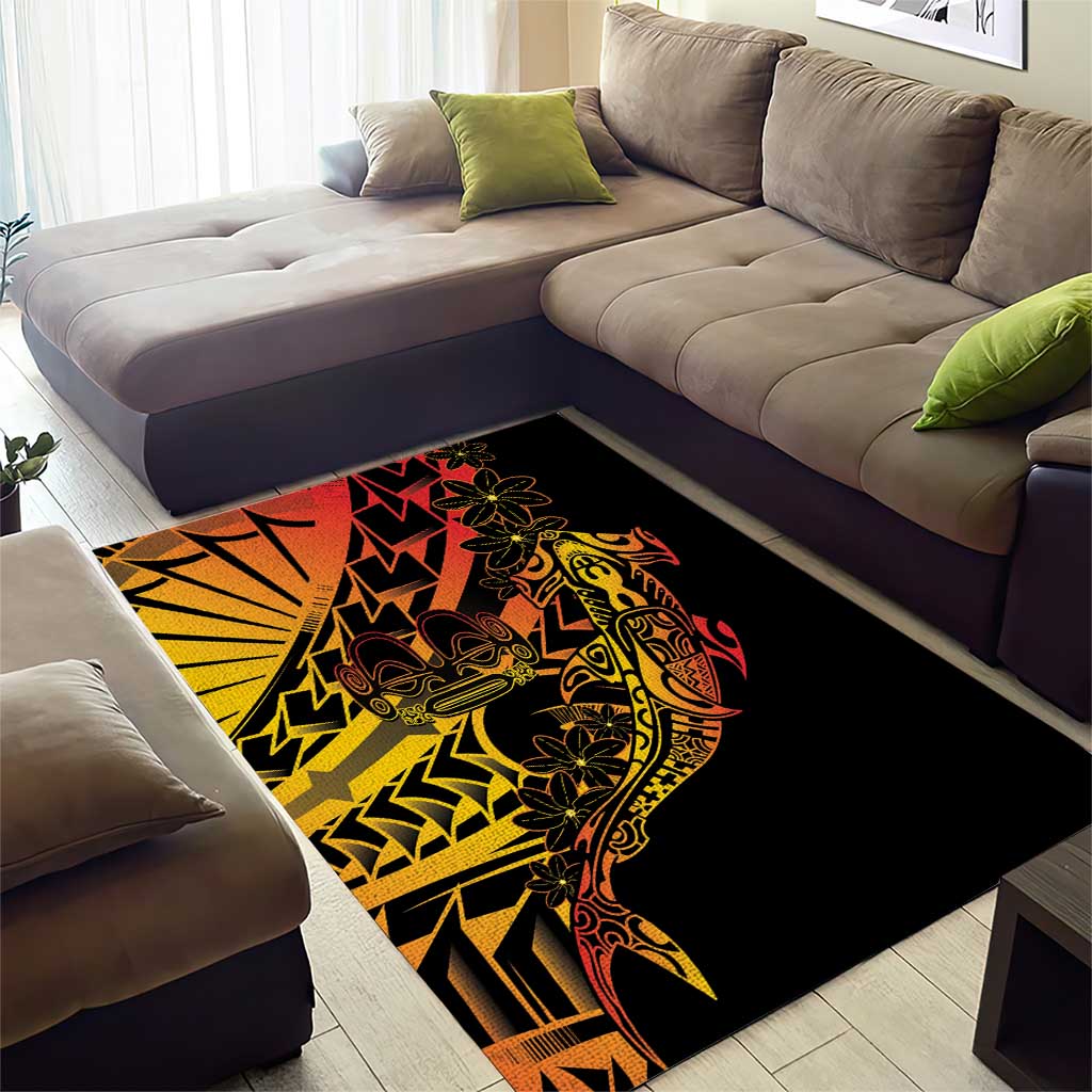 Gradient Marquesas Islands Area Rug Marquesan Matatiki Hammerhead Shark Patutiki - Polynesian Pride