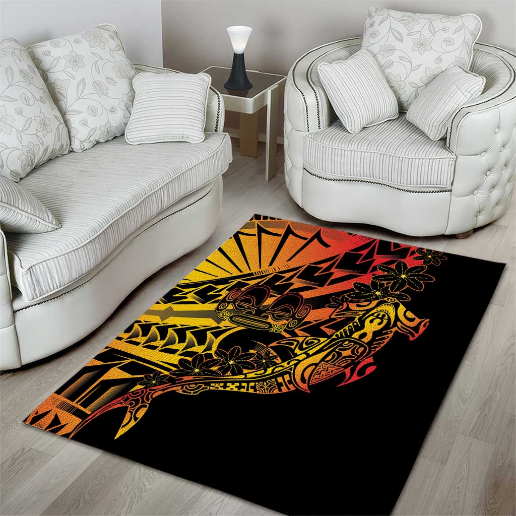 Gradient Marquesas Islands Area Rug Marquesan Matatiki Hammerhead Shark Patutiki - Polynesian Pride