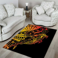 Gradient Marquesas Islands Area Rug Marquesan Matatiki Hammerhead Shark Patutiki - Polynesian Pride