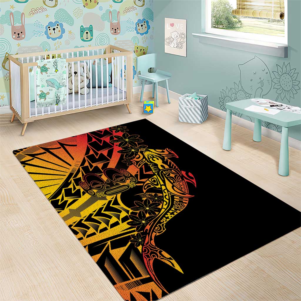 Gradient Marquesas Islands Area Rug Marquesan Matatiki Hammerhead Shark Patutiki - Polynesian Pride