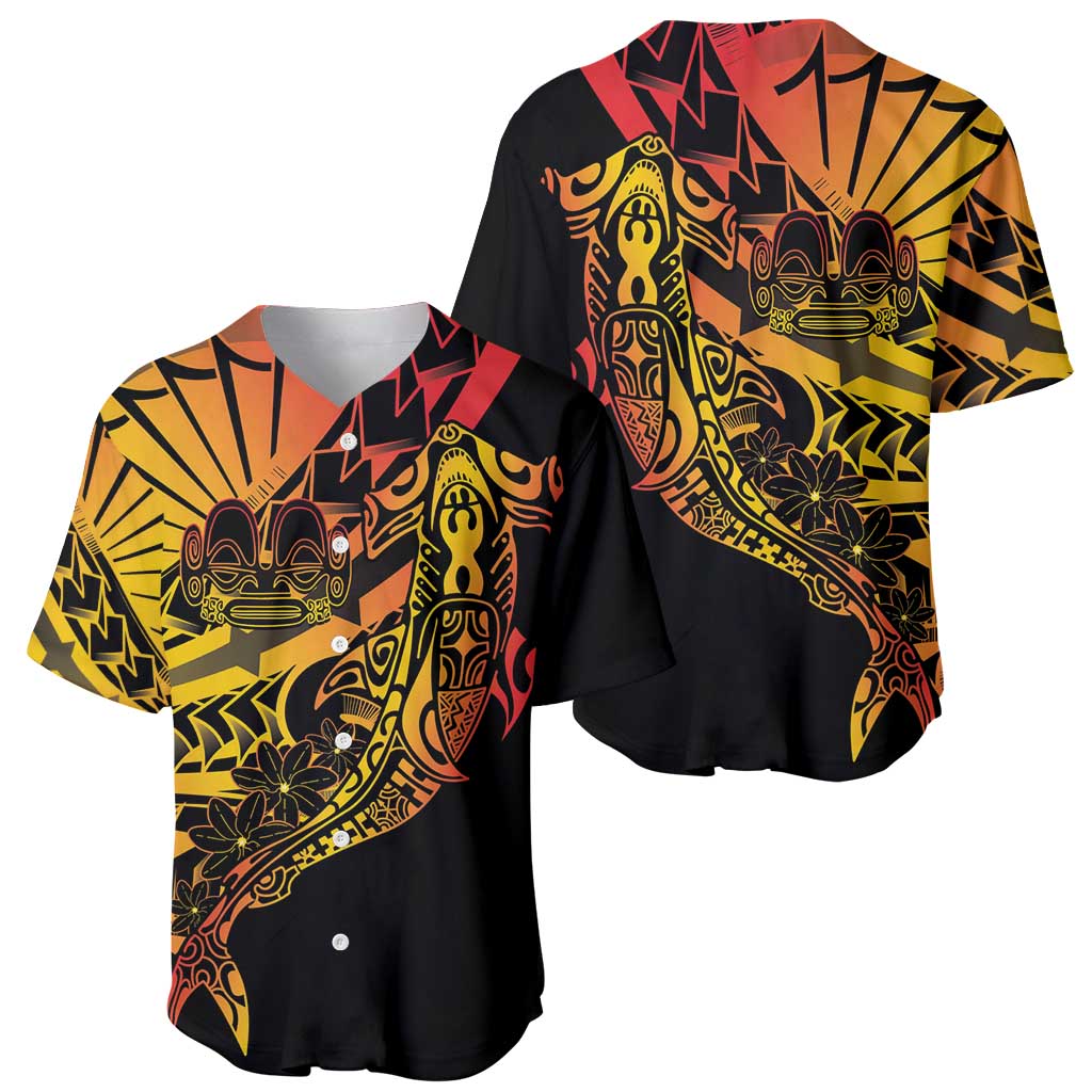 Gradient Marquesas Islands Baseball Jersey Marquesan Matatiki Hammerhead Shark Patutiki - Polynesian Pride