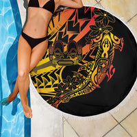 Gradient Marquesas Islands Beach Blanket Marquesan Matatiki Hammerhead Shark Patutiki - Polynesian Pride