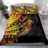 Gradient Marquesas Islands Bedding Set Marquesan Matatiki Hammerhead Shark Patutiki - Polynesian Pride