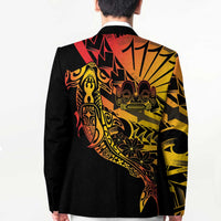 Gradient Marquesas Islands Blazer Marquesan Matatiki Hammerhead Shark Patutiki - Polynesian Pride