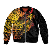 Gradient Marquesas Islands Bomber Jacket Marquesan Matatiki Hammerhead Shark Patutiki - Polynesian Pride