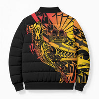 Gradient Marquesas Islands Bomber Puffer Jacket Marquesan Matatiki Hammerhead Shark Patutiki - Polynesian Pride