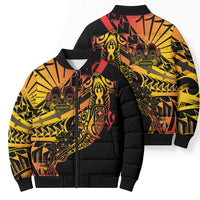 Gradient Marquesas Islands Bomber Puffer Jacket Marquesan Matatiki Hammerhead Shark Patutiki - Polynesian Pride