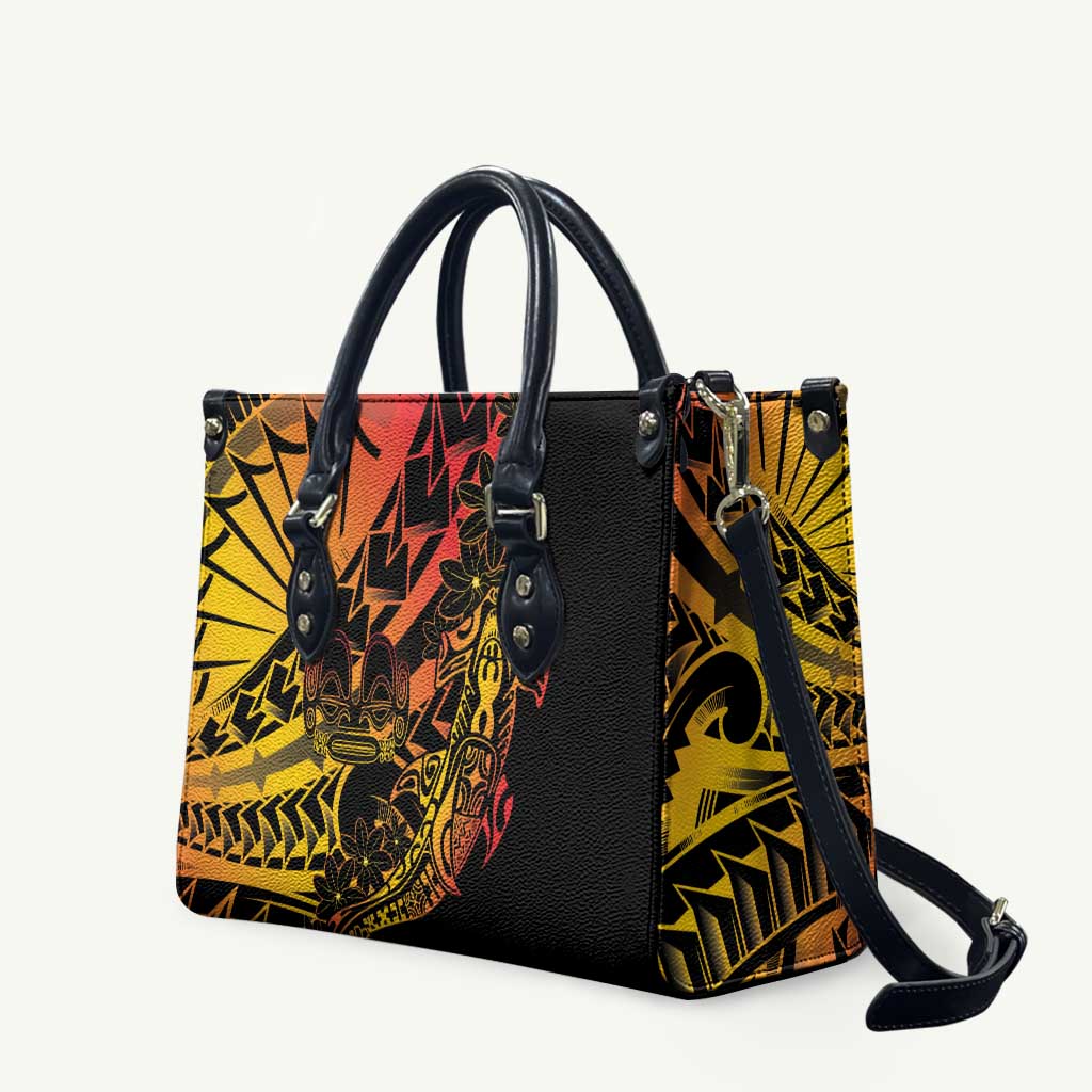 Gradient Marquesas Islands Leather Bag Marquesan Matatiki Hammerhead Shark Patutiki - Polynesian Pride