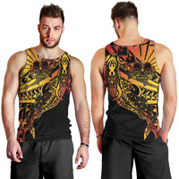 Gradient Marquesas Islands Men Tank Top Marquesan Matatiki Hammerhead Shark Patutiki - Polynesian Pride