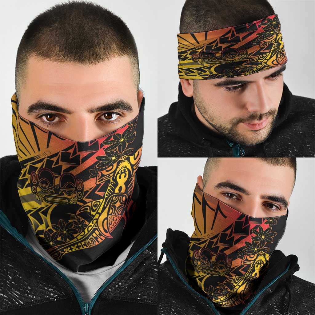 Gradient Marquesas Islands Neck Gaiter Marquesan Matatiki Hammerhead Shark Patutiki - Polynesian Pride