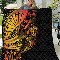 Gradient Marquesas Islands Quilt Marquesan Matatiki Hammerhead Shark Patutiki - Polynesian Pride