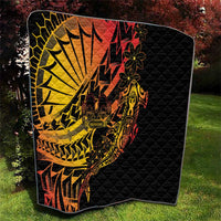 Gradient Marquesas Islands Quilt Marquesan Matatiki Hammerhead Shark Patutiki - Polynesian Pride