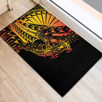 Gradient Marquesas Islands Rubber Doormat Marquesan Matatiki Hammerhead Shark Patutiki - Polynesian Pride