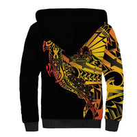 Gradient Marquesas Islands Sherpa Hoodie Marquesan Matatiki Hammerhead Shark Patutiki - Polynesian Pride