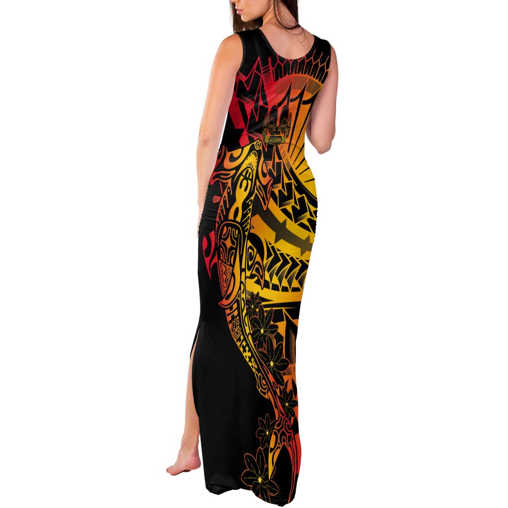 Gradient Marquesas Islands Tank Maxi Dress Marquesan Matatiki Hammerhead Shark Patutiki - Polynesian Pride