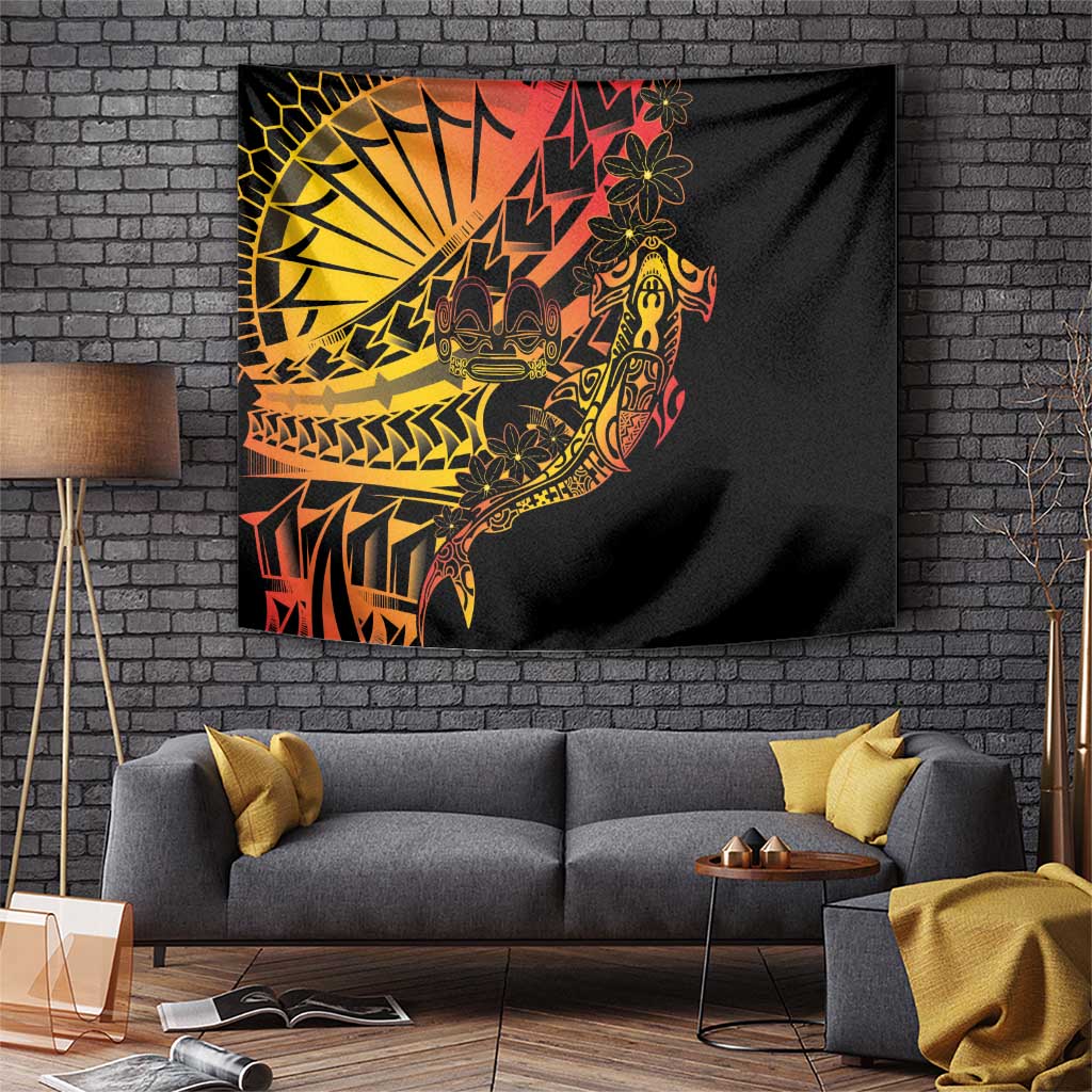 Gradient Marquesas Islands Tapestry Marquesan Matatiki Hammerhead Shark Patutiki - Polynesian Pride