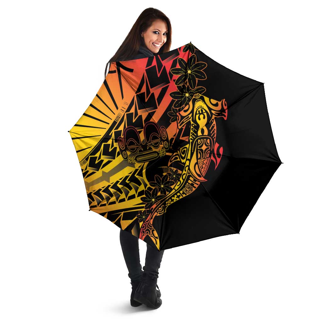 Gradient Marquesas Islands Umbrella Marquesan Matatiki Hammerhead Shark Patutiki - Polynesian Pride